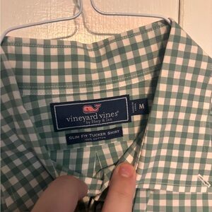 Vineyard Vines Men's Green Plaid Shirt